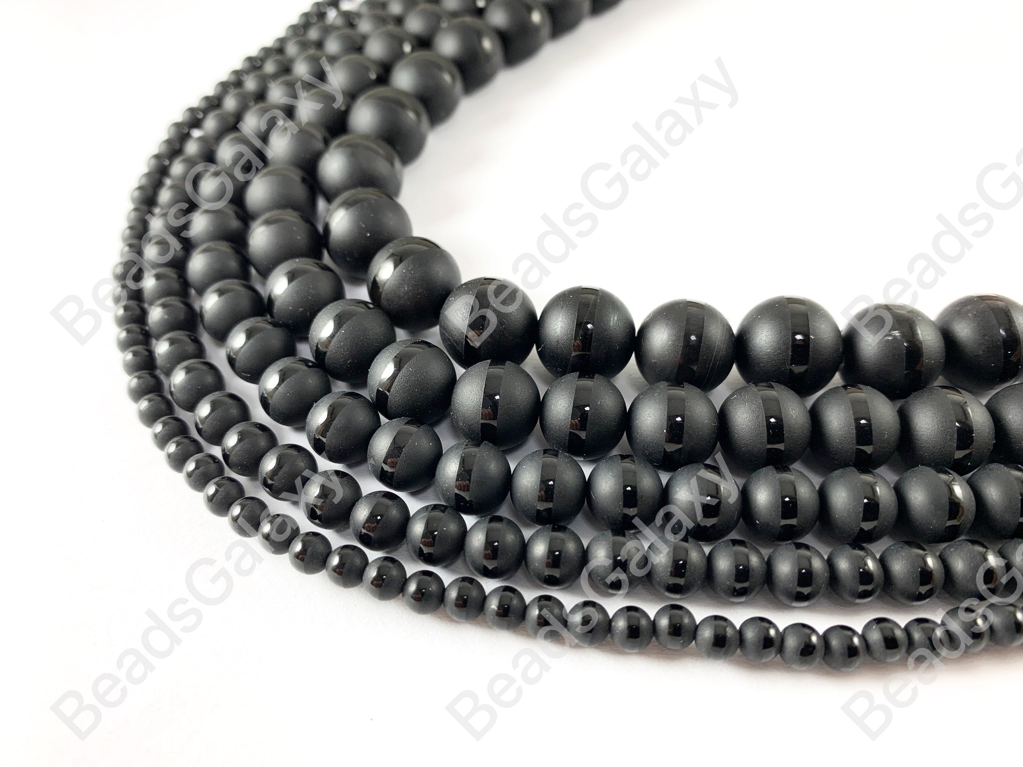 Matte Round Black Onyx Beads (6mm)