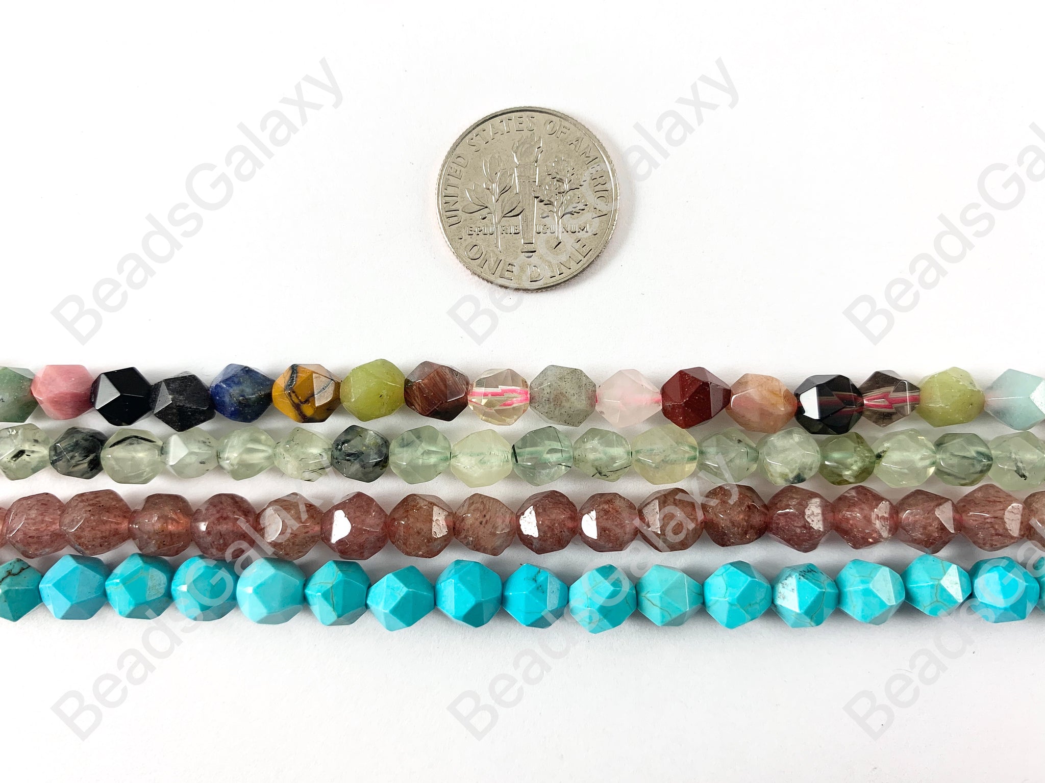 8mm Hand cut Gemstones Star cut Faceted Natural Gemstone Beads
